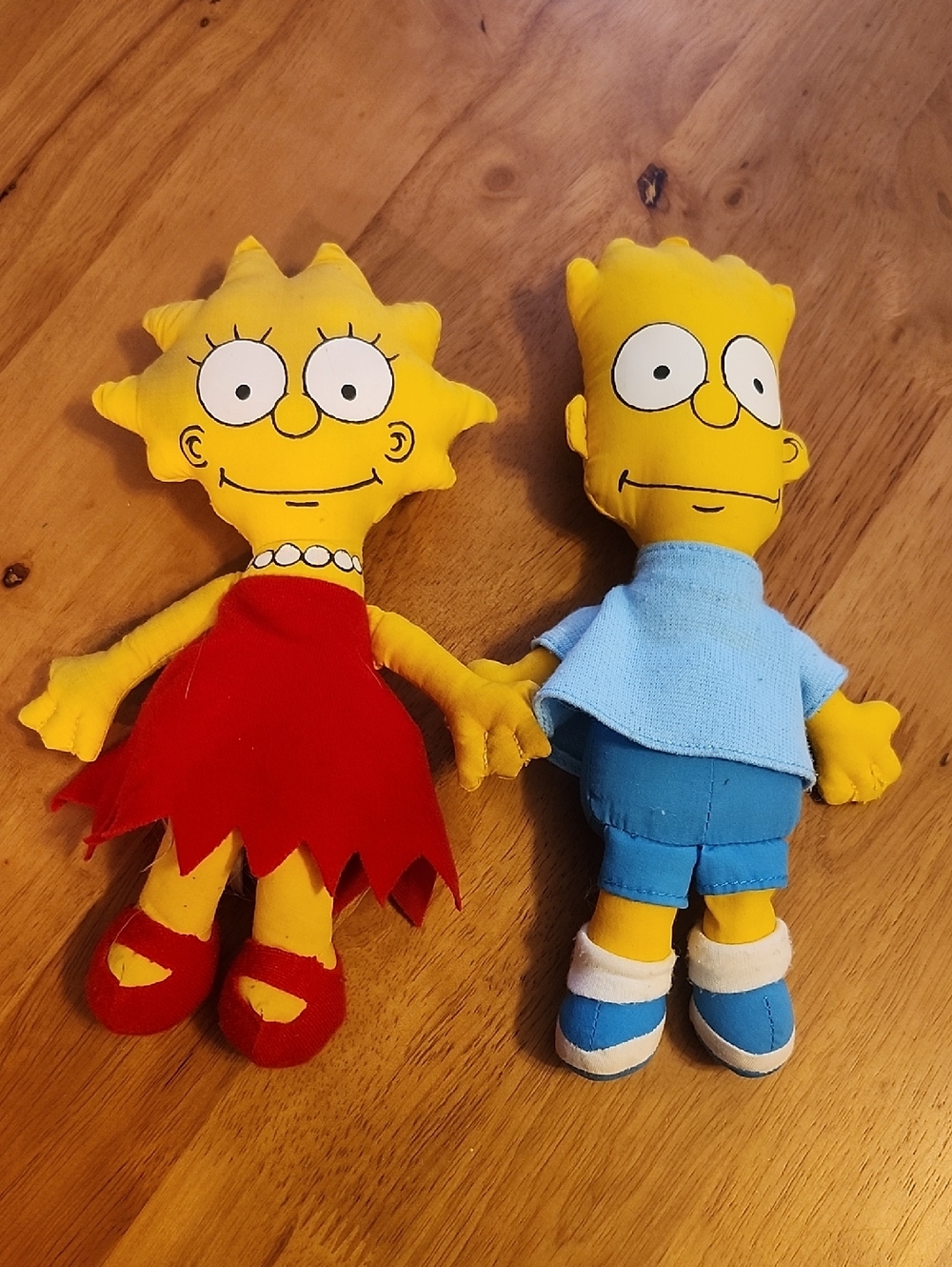 Vtg The Simpsons Lisa & Bart Simpson Plush Rag Doll Matt Grogning Stuffed 10"